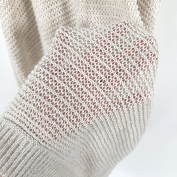 NWT EXPRESS Open Knit Bare Shoulder Pullover Sweater High Low Rolled Cuffs SMALL - Picture 9 of 12